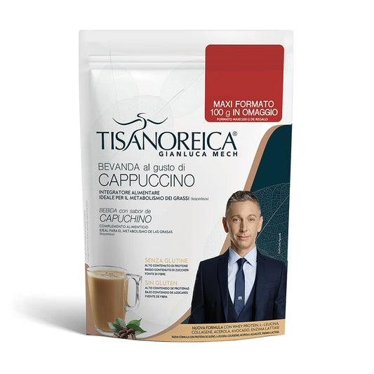 Gianluca Mech - Proteine in Polvere al Cappuccino 500 gr, Integratore Alimentare Keto con Acacia per il Metabolismo dei Carboidrati e Proteine per Supportare la Massa Muscolare, 345kcal per 100gr