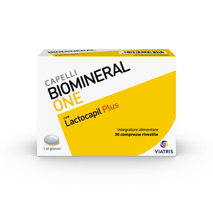 BIOMINERAL ONE Capelli, Integratore Alimentare per Capelli a Base di Lactocapil Plus con Biotina, Vitamina D, Acido Linoleico e Taurina, 90 Compresse, Trattamento per 3 Mesi