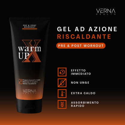 VERNA WarmUP X - Gel Riscaldante Sportivo - Prepara Muscoli e Articolazioni - Favorisce il Recupero - Extra forte - 100ml