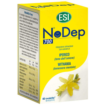 ESI - NoDep 700, Integratore Alimentare a Base di Iperico e Withania, Favorisce il Benessere Mentale, Senza Glutine e Vegano, 60 Ovalette