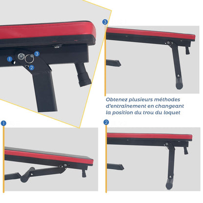 ISE Panca Pesi Multifunzione con Portabilanciere, Panca per Sollevamento, Pesi Pieghevole Panca Regolabile con Portabilanciere, SY-544