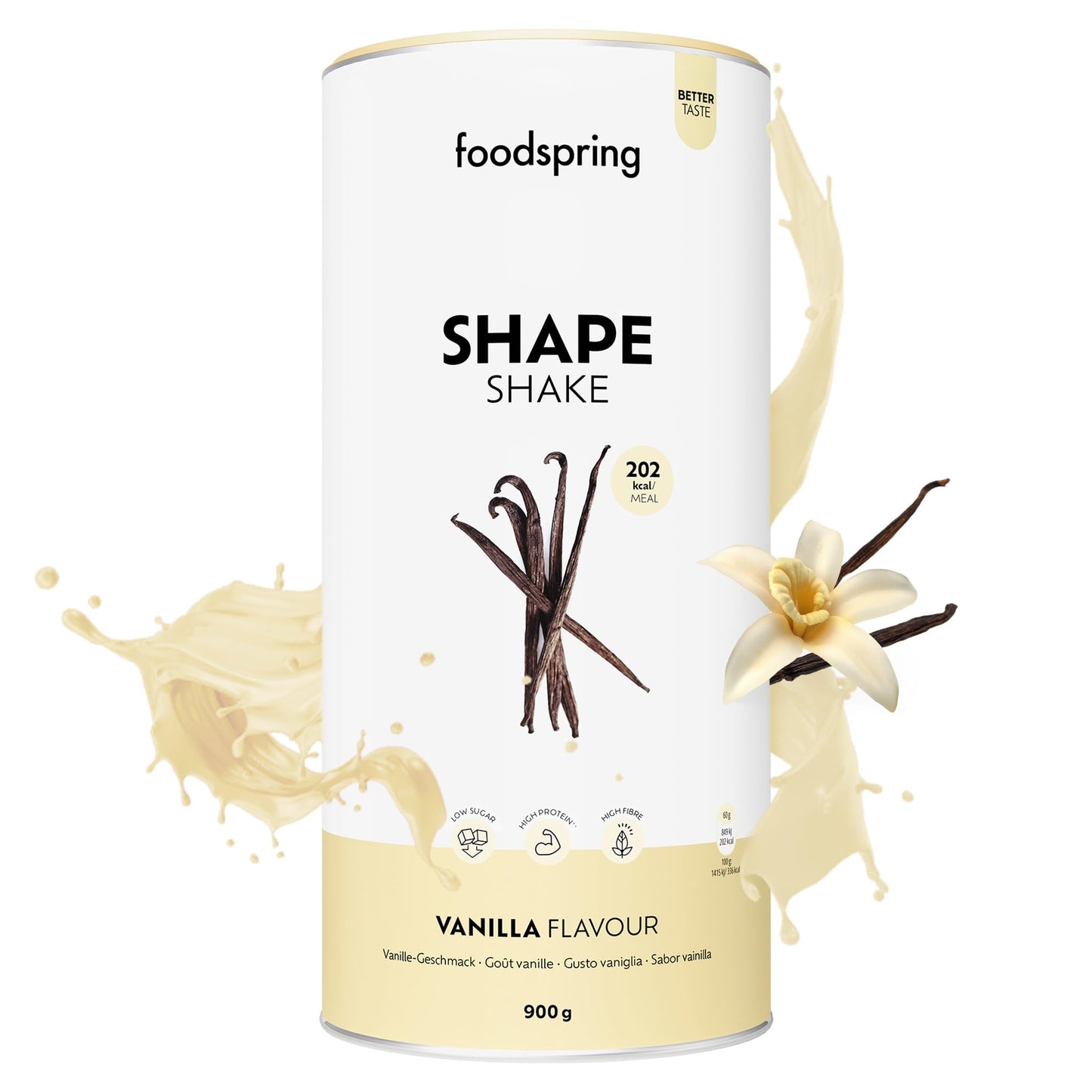 foodspring Shape Shake Bustine Monoporzione, 10 x 60 g, Sostituto pasto per il controllo del peso*, Ricco di proteine, Vitamine e minerali