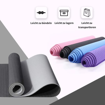 Good Nite Tappetini da Yoga da Donna Antiscivolo Con Superficie Testurizzata, Spessore 6 Mm, Con Cinghia Per Il Trasporto, Tappetino per Yoga, Pilates, Ginnastica (183 * 61 * 0,6 Cm)