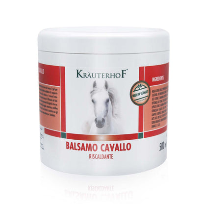 HW CASE Kräuterhof Balsamo per cavalli riscaldante, extra forte, gel massaggiante - Rimedio naturale per il sollievo muscolare (1x500ML)