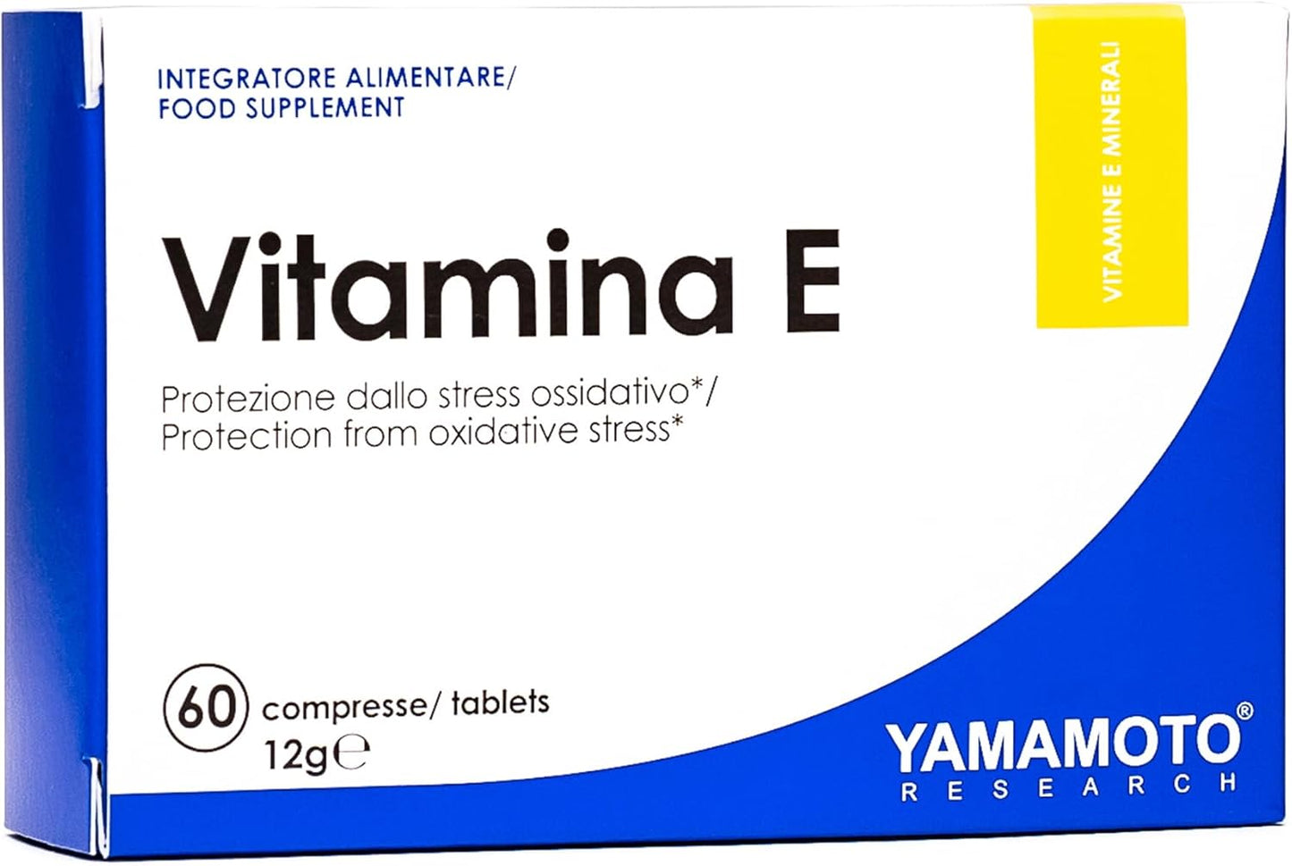 YAMAMOTO RESEARCH Vitamina E 60mg 60 Compresse, Integratore Alimentare di Vitamina E, Azione Antiossidante e Antinfiammatoria, Sostiene il Sistema Immunitario e la Vista