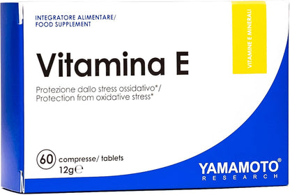 YAMAMOTO RESEARCH Vitamina E 60mg 60 Compresse, Integratore Alimentare di Vitamina E, Azione Antiossidante e Antinfiammatoria, Sostiene il Sistema Immunitario e la Vista