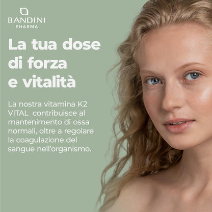 Bandini® Vitamina K2 MK7 200µg | 400 Compresse | Menachinone ad Alto Dosaggio | Vit K 2 MK-7 K2Vital® 200 mcg | Contribuisce al Mantenimento di Ossa Normali | 100% Vegan | Senza OGM | Qualità Italiana