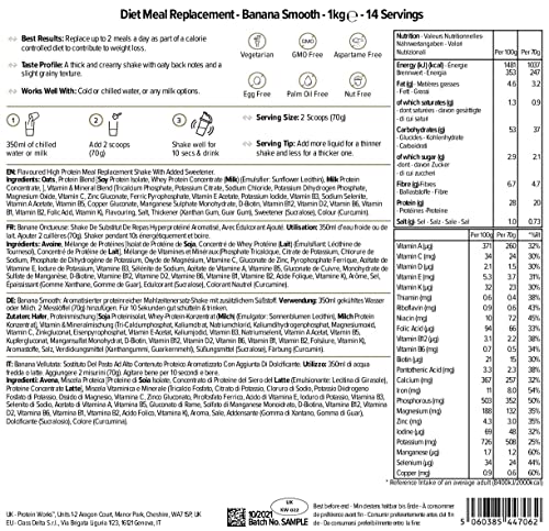 Protein Works - Sostituto Del Pasto Dietetico | Supporta la Perdita di Peso | Sazietà di Lunga Durata | Alto Contenuto di Proteine | 14 Servings | Banana Vellutata | 1kg