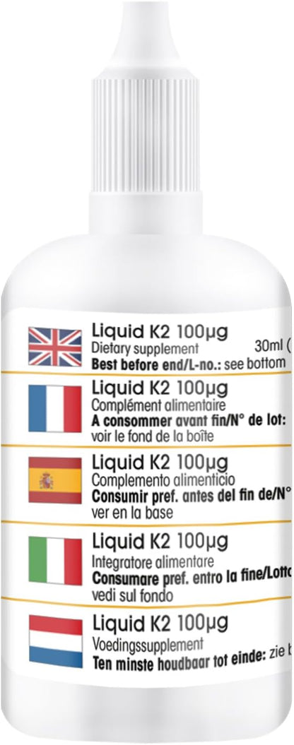 Vitamina K2 olio - mk7 100mcg - 10 gocce - 30ml - Menachinone MK-7 | Warnke Vitalstoffe - Qualità da farmacia tedesca