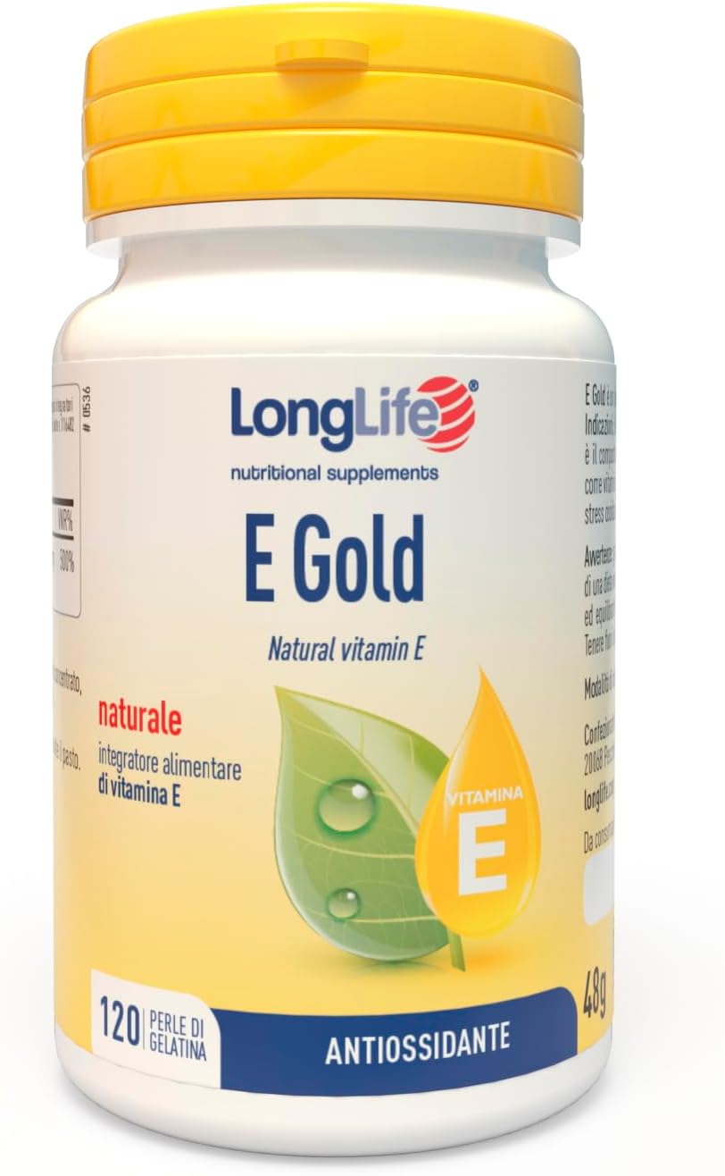 LongLife® E Gold 90u.i. | Vitamina E in forma di d-alfa-tocoferolo | Elevata attività biologica | Azione antiossidante | 3 mesi di trattamento | Senza glutine