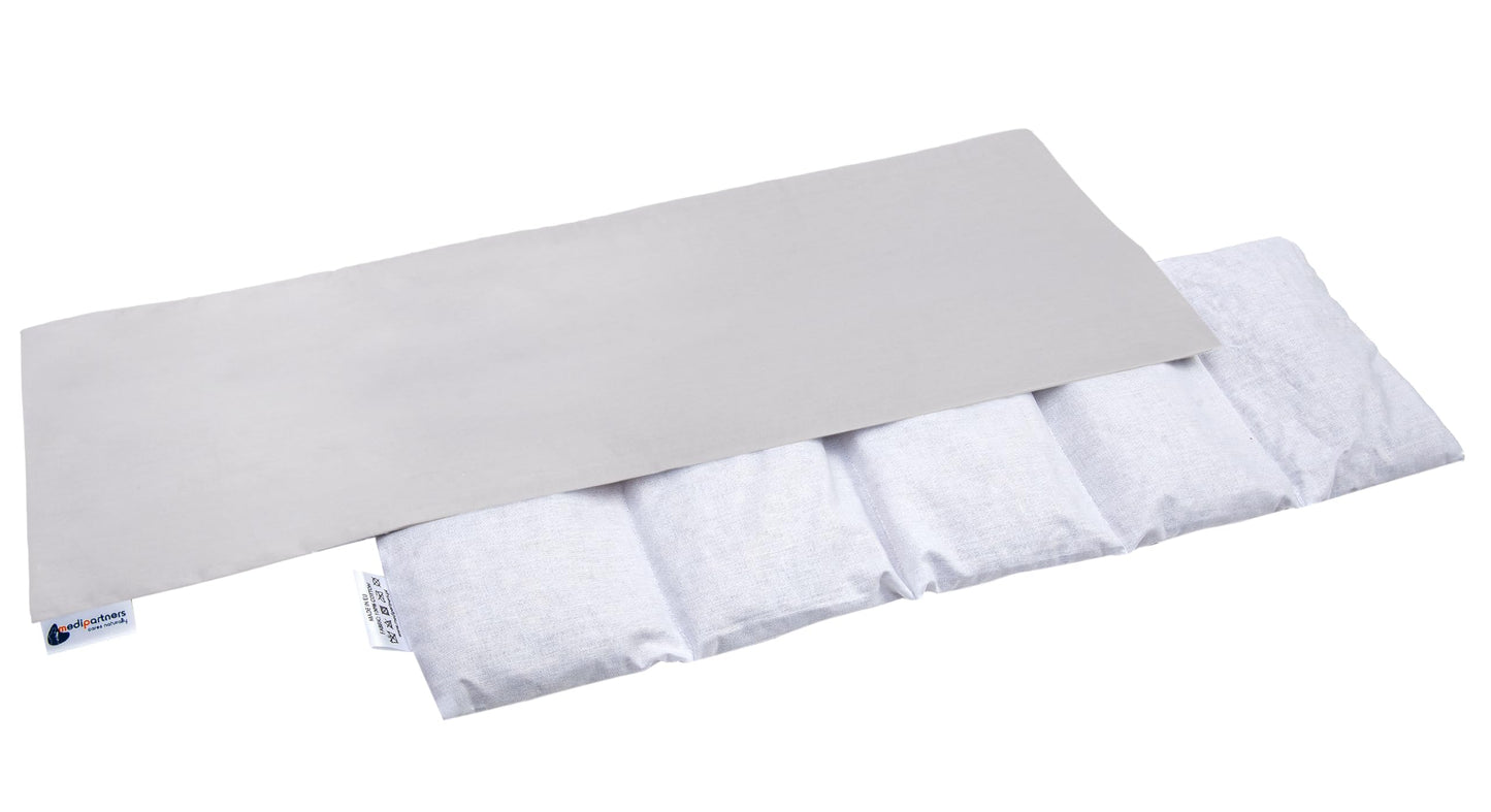 Medi Partners Cuscino Termico noccioli ciliegio 60x20cm 800g 100% Cotone 5 Camere Grande Terapia del freddo Federa sfoderabile (Stelle)