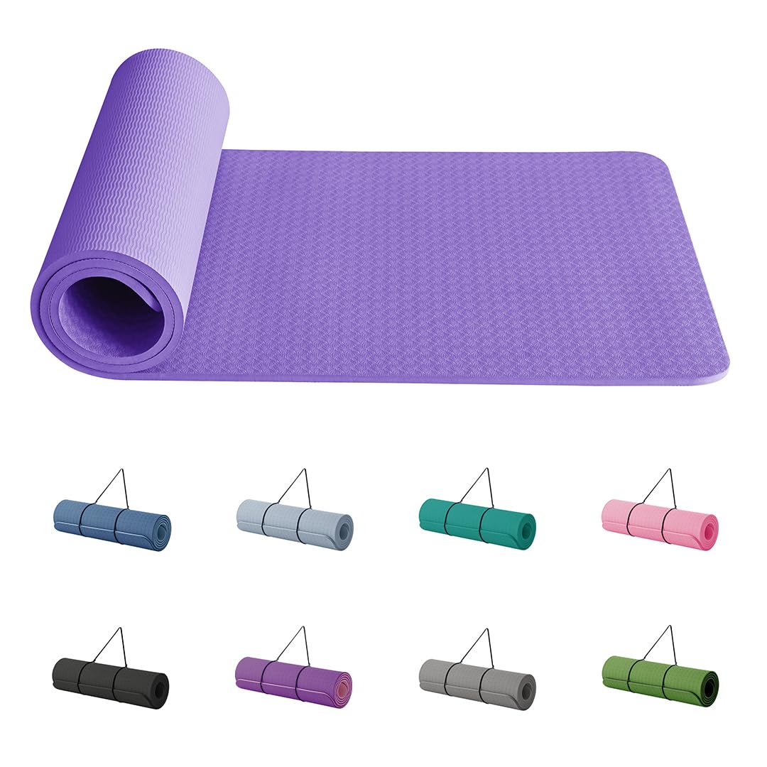 Good Nite Tappetini da Yoga da Donna Antiscivolo Con Superficie Testurizzata, Spessore 6 Mm, Con Cinghia Per Il Trasporto, Tappetino per Yoga, Pilates, Ginnastica (183 * 61 * 0,6 Cm)