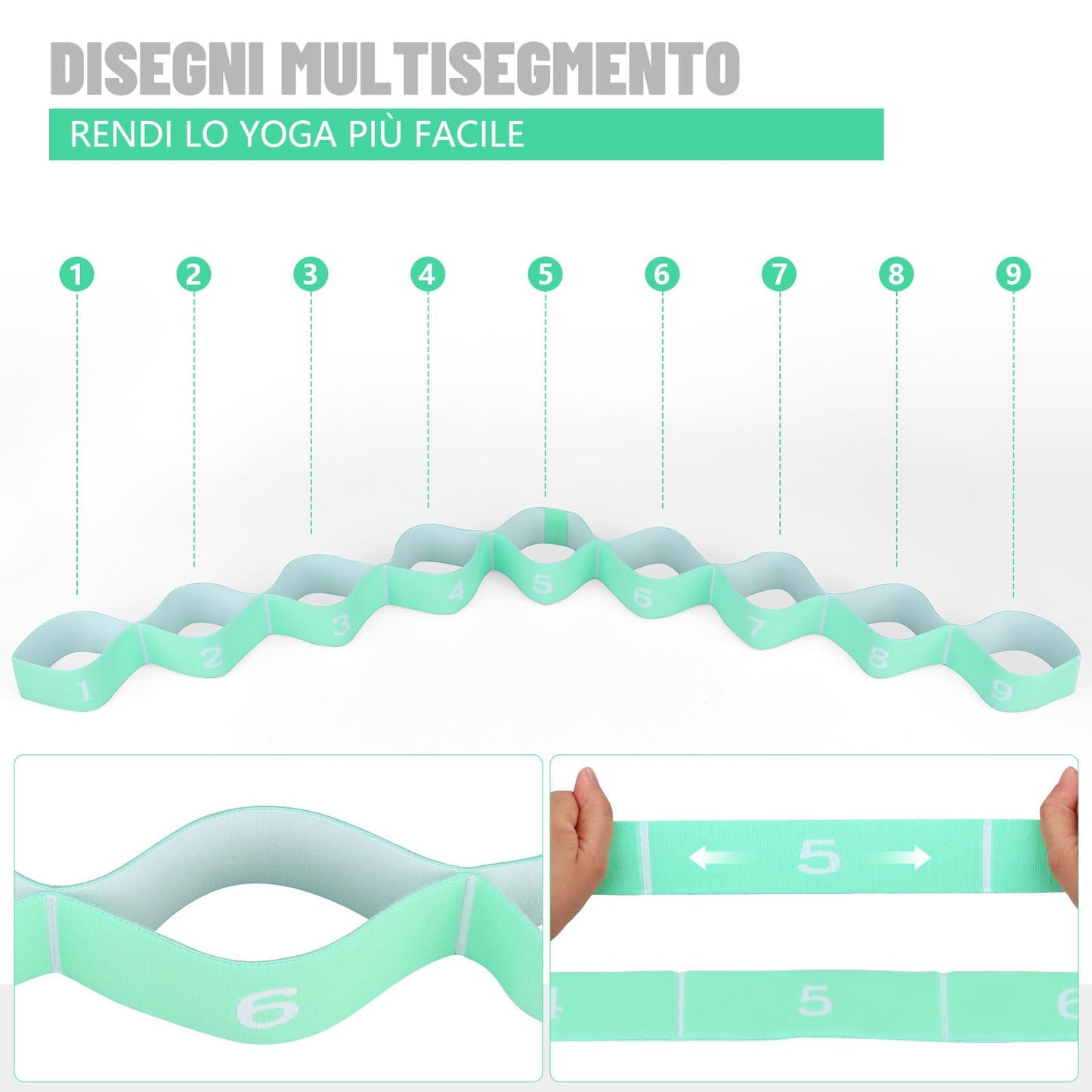 Elastico Fasce di Resistenza, Fitness Elastici e bande Yoga Stretching Band Ceinture Elastiche Cinghia Elastica