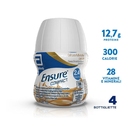 Ensure Compact Supplemento Alimentare Proteico formato Bevanda, Confezione 4x125ml, Gusto Vaniglia