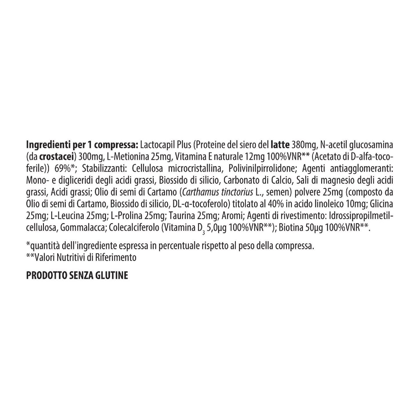 BIOMINERAL ONE Capelli, Integratore Alimentare per Capelli a Base di Lactocapil Plus con Biotina, Vitamina D, Acido Linoleico e Taurina, 90 Compresse, Trattamento per 3 Mesi