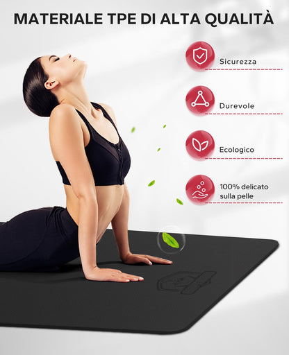 HAPBEAR Tappetino Yoga Grande, 183x122cm /198×137cm×6mm, Antiscivolo Professionale Con Superficie Testurizzata per Yoga, Ginnastica, Allenamento, Pilates