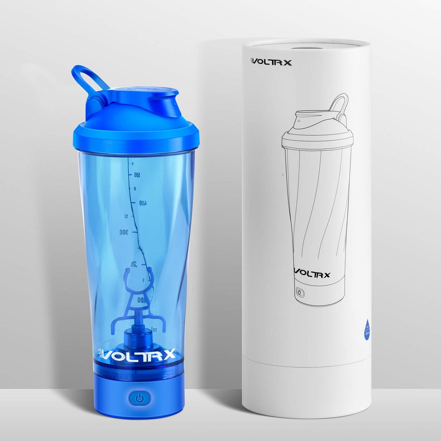 VOLTRX Shaker per Proteine Elettrico, Fatto con Tritan - Senza BPA - 24oz(700ml) Vortex Portatile Mixer Cup/Tazze Shaker Ricaricabili USB per Frullati Proteici (Nero)