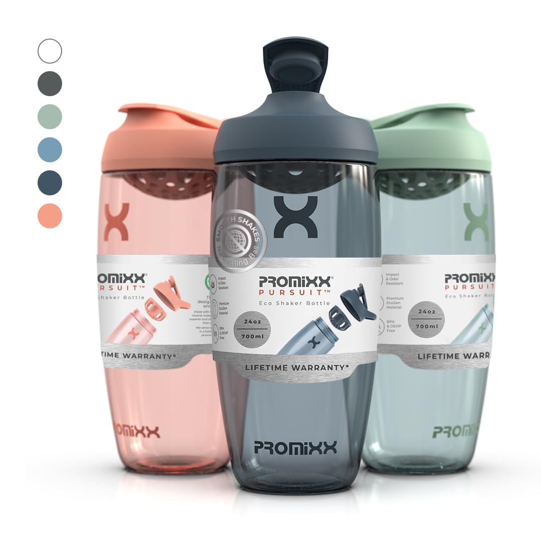 Promixx PURSUIT - Bottiglia shaker per proteine New Edition - Bottiglie per miscele di proteine e integratori - Bicchiere shaker per proteine facile da pulire e resistente, 700 ml