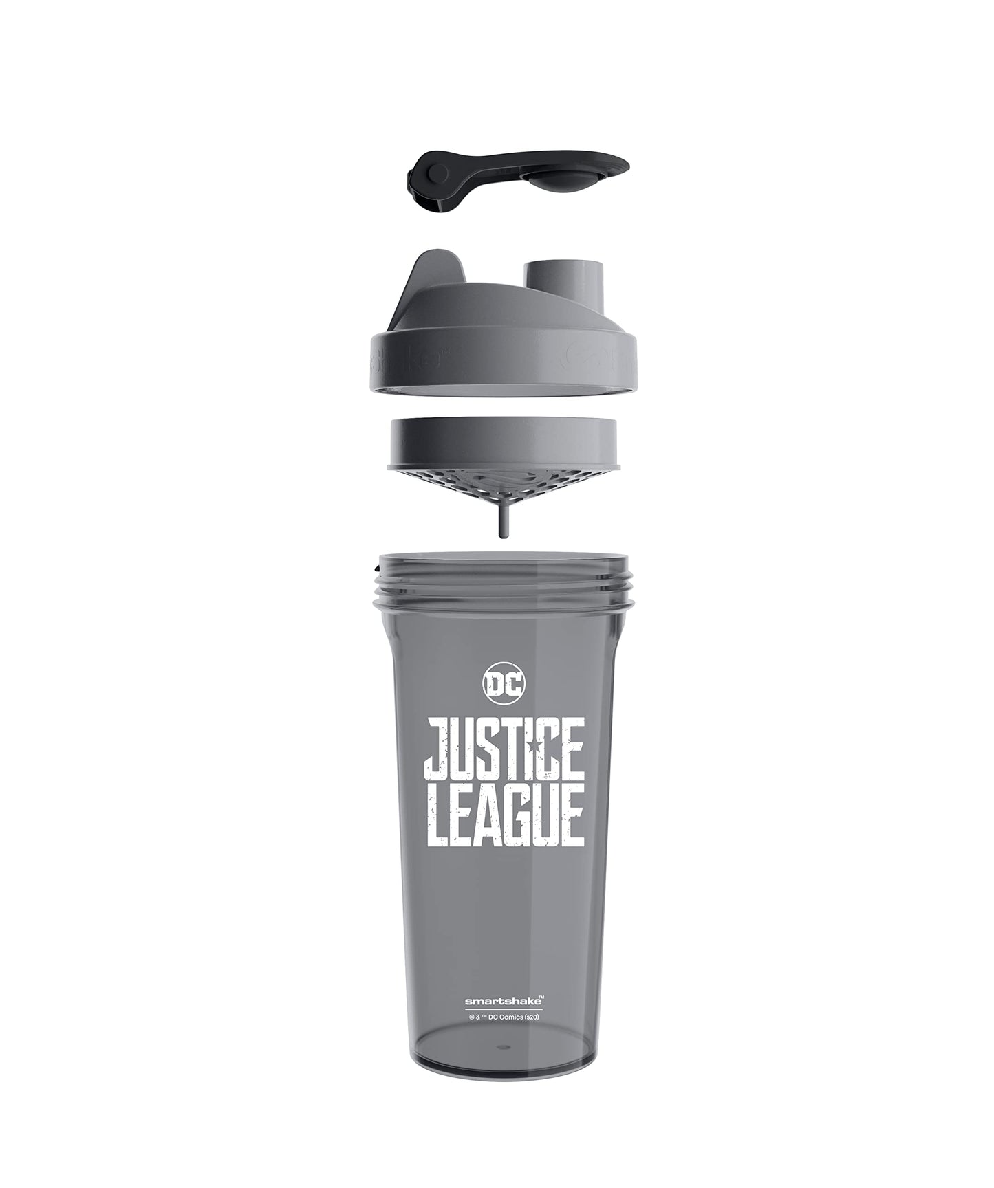 Smartshake Lite Justice League Protein Shaker Bottle 800ml - DC Comics Batman Borraccia per acqua a tenuta stagna BPA Free Gym Shaker Bottle per frullati proteici e proteine in polvere