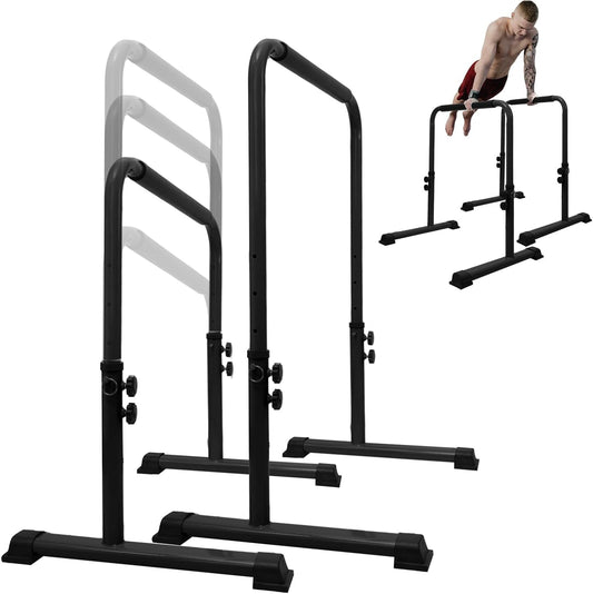 Fitarc Dip Bar, Stazione di supporto regolabile con connettore di sicurezza per allenamento completo della forza del corpo. Altezza regolabile da 76,2 cm a 99,1 cm, pull-up e push-up. Nero