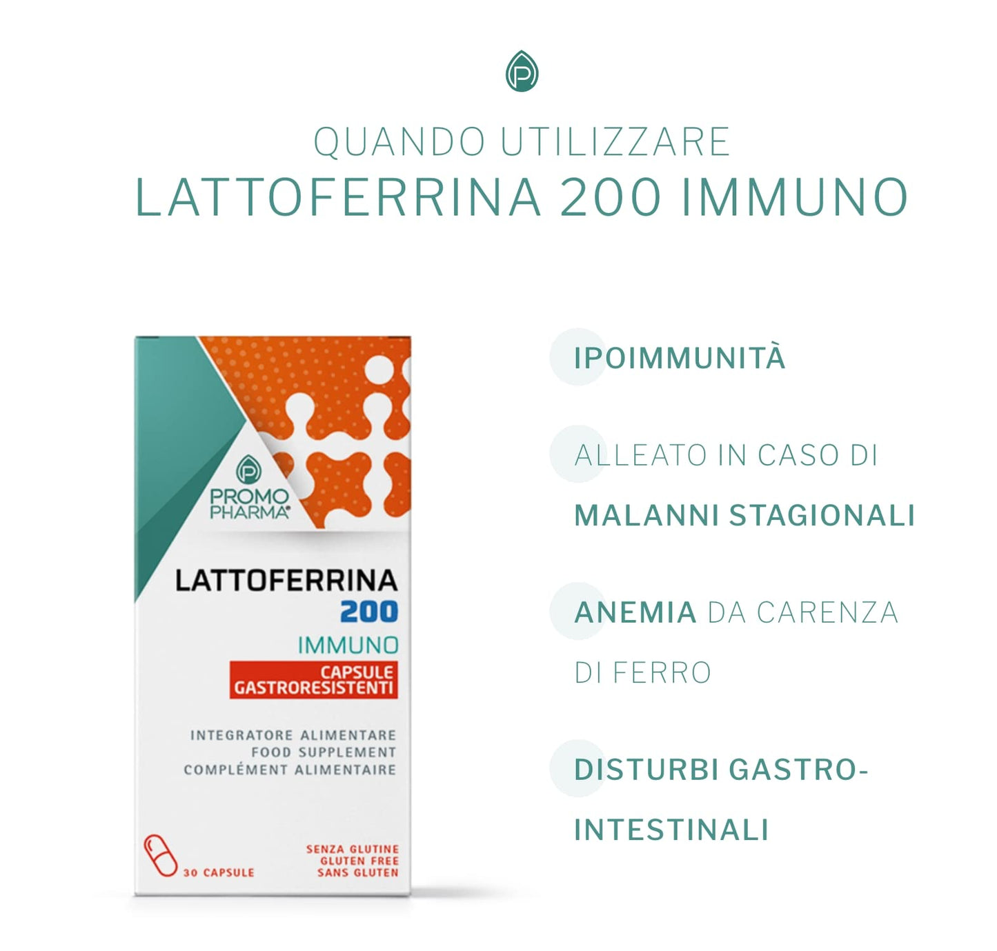 Lattoferrina 200 Immuno - Integratore Alimentare - Sostegno al Sistema Immunitario e alle Difese dell'Organismo, Ideale per Tutta la Famiglia - 30 stick pack da 1 g