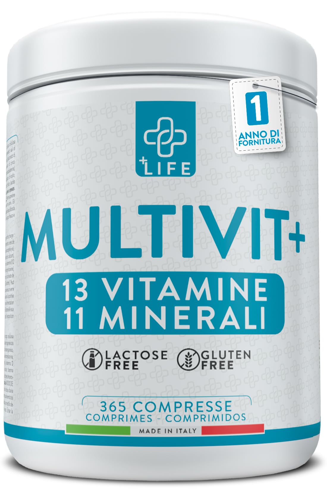 Multivitaminico Completo Con Minerali Piulife® 365 Compresse Con 24 Vitamine E Minerali, Integratore Multivitaminico Donna Uomo Bambini, Difese Immunitarie Adulti, Energia Integratori Stanchezza