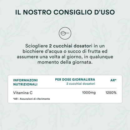 NOVOMA Vitamina C Polvere Pura 500 g, 1000mg Vitamina C per dose, Acido Ascorbico Puro in Polvere Ultra Fine, Sistema Immunitario e Stanchezza, Cucchiaio di Misurazione Incluso (ex Nutrivita)