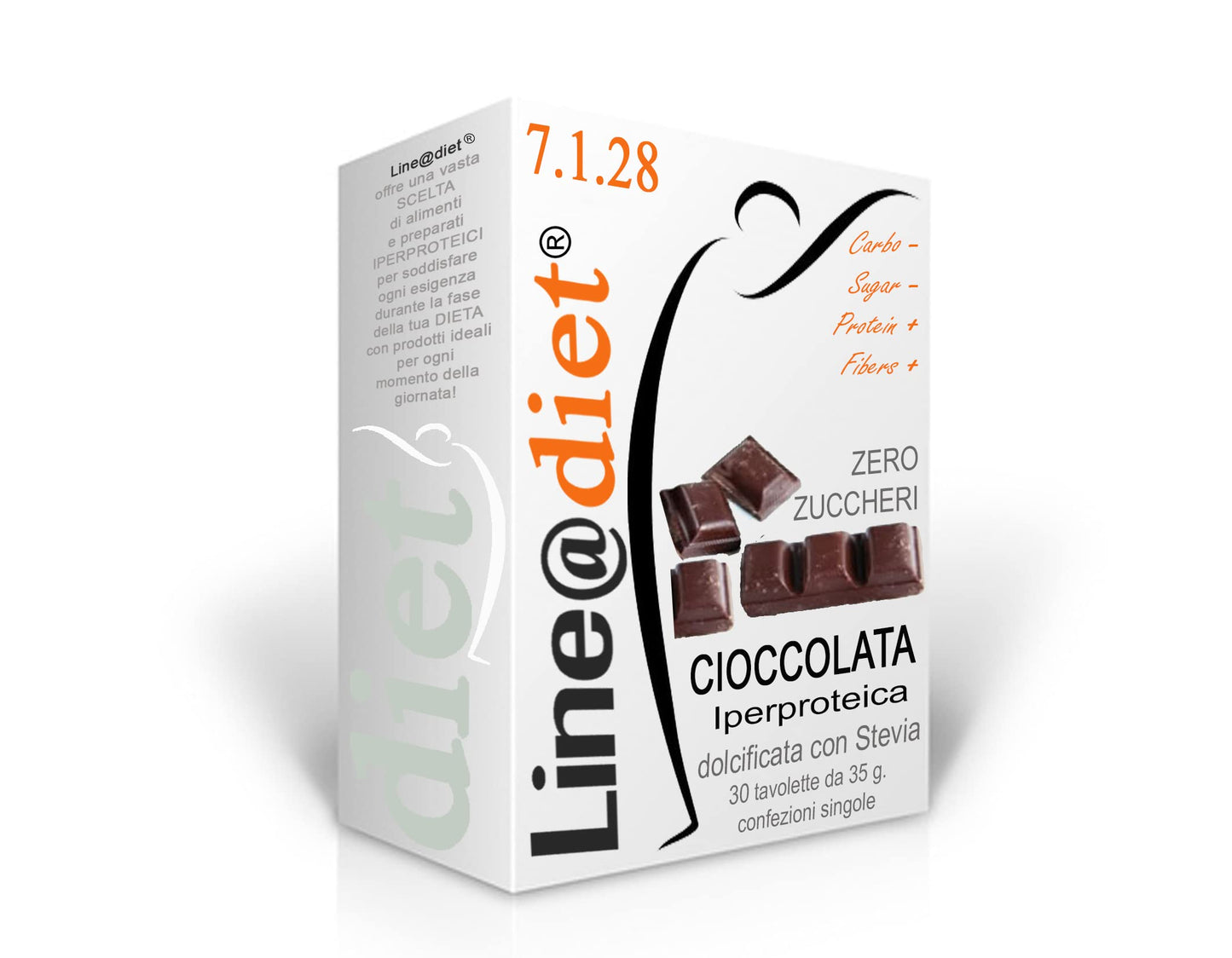 20 Tavolette di CIOCCOLATA PROTEICA zero ZUCCHERI Line@diet | cioccolata PROTEICA da MORDERE con STEVIA | 35 gr | ideale per FASE 1