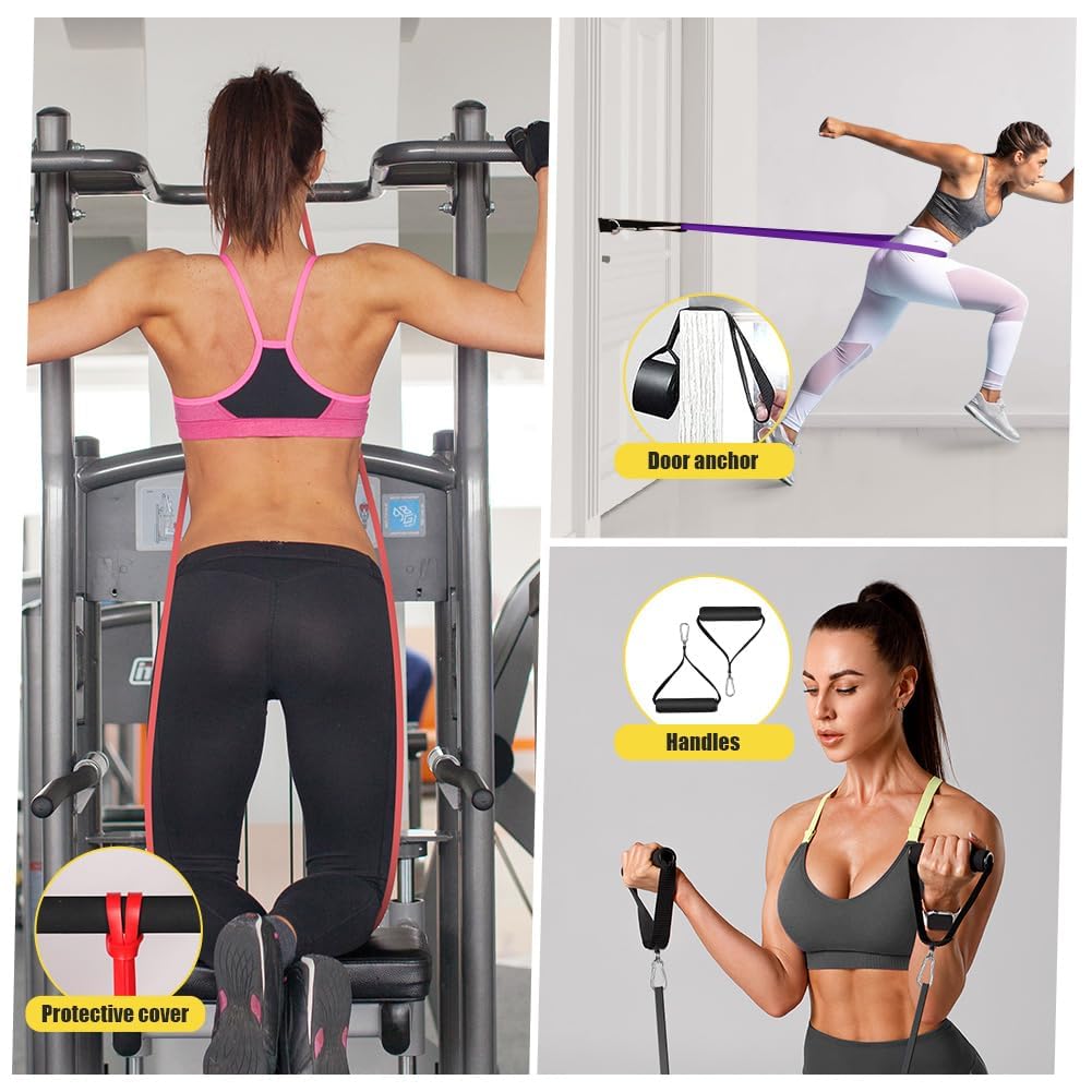 Flintronic Bande Elastiche Fitness, Elastico Fitness per Trazioni, 3/4 Diversi Diversi Livelli di Resistenza, Resistance Bands per Calisthenics, Elastici Palestra per Uomini Donne Fitness,Stretching