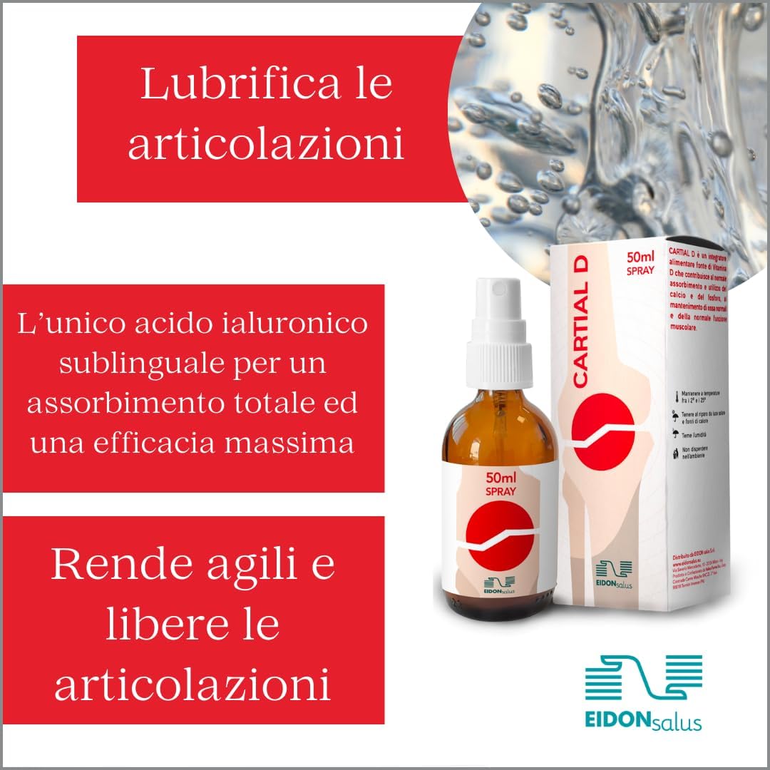 Integratore per articolazioni, ossa e muscoli. Novità assoluta. Acido ialuronico. Concentrazione Max. Vitamina D3. Per le prestazioni degli sportivi e per i fastidi legati all’età. Sublinguale.