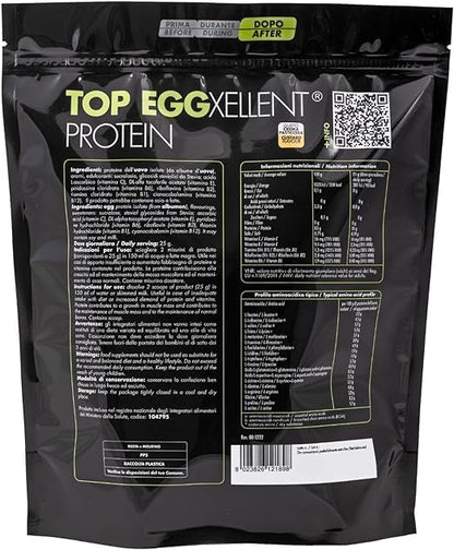 Proteine Uova - Top Eggxellent Protein 750 gr - aumento massa muscolare - Senza Glutine, Senza Lattosio (750 gr, crema pasticcera)