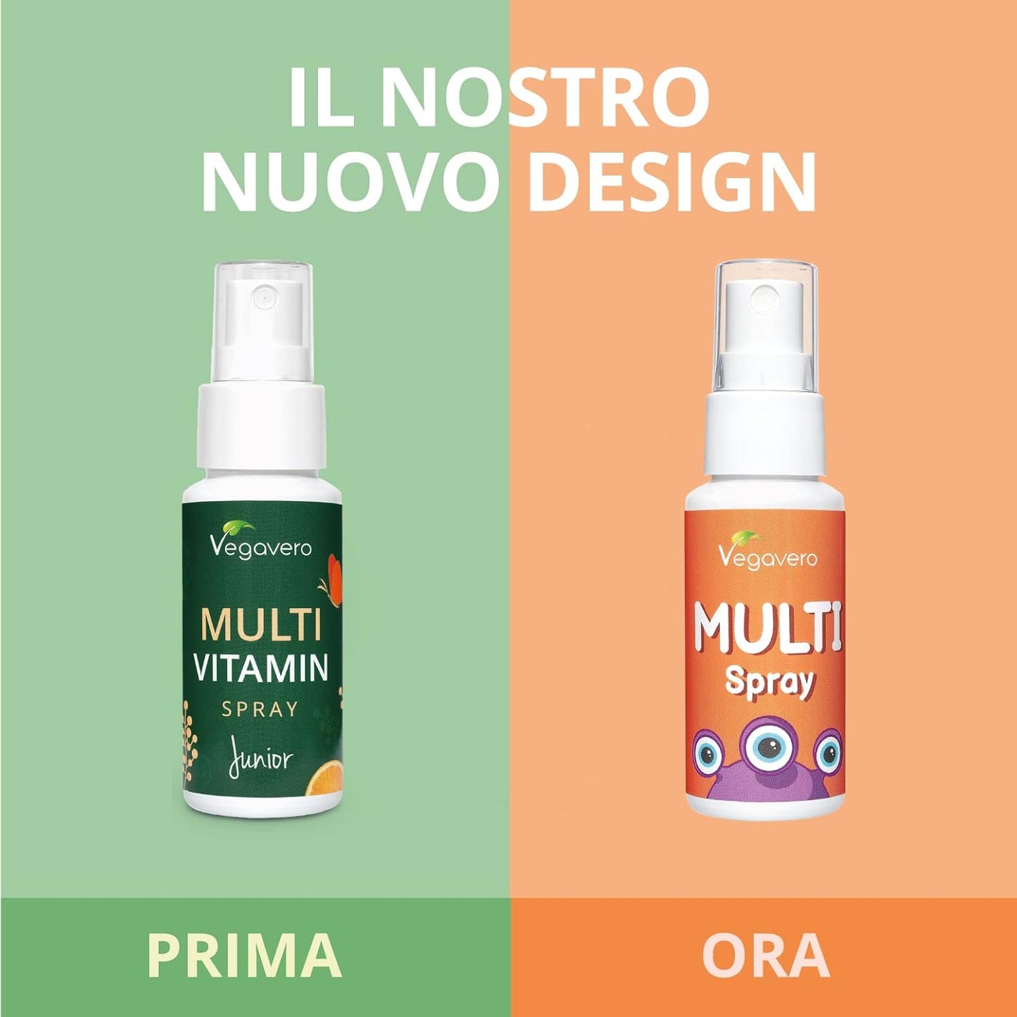 MULTIVITAMINICO per BAMBINI | con Vitamine C, B, D3 e K2 | per lo Sviluppo e il Sistema Immunitario | Gusto Arancia | Senza Zucchero | Vegan | Vegavero®