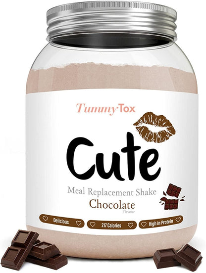 Cute Nutrition Frullato Sostitutivo del Pasto al Cioccolato - Shake Dietetico con Vitamine - Confezione da 500g con E-book Gratis di TummyTox