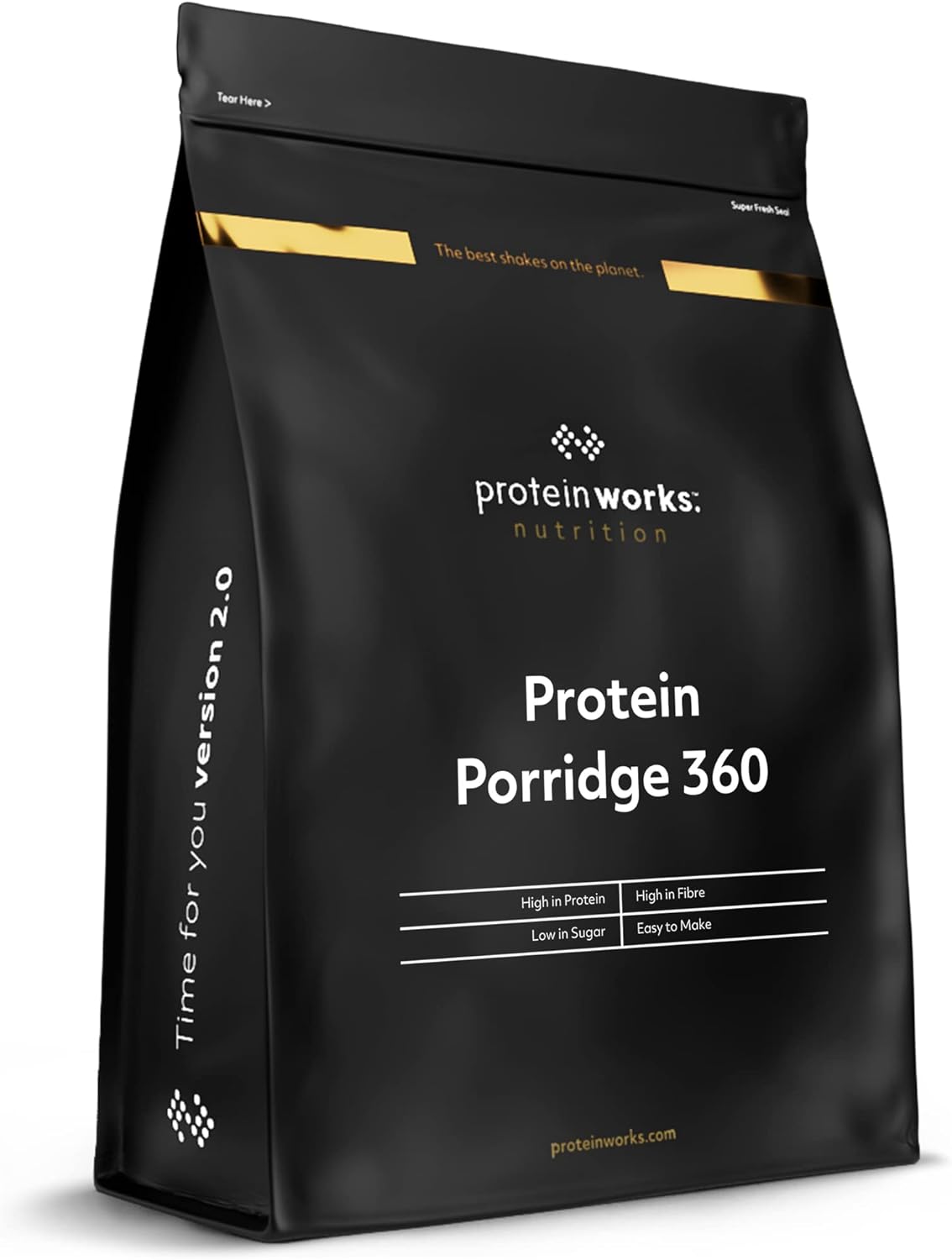 The Protein Works Porridge Proteico 360 | Basso Contenuto di Zuccheri, Ricco di Fibre, Vitamine E Minerali | Banana E Pepite di Cioccolato, 500 g, unità (Confezione da 1)