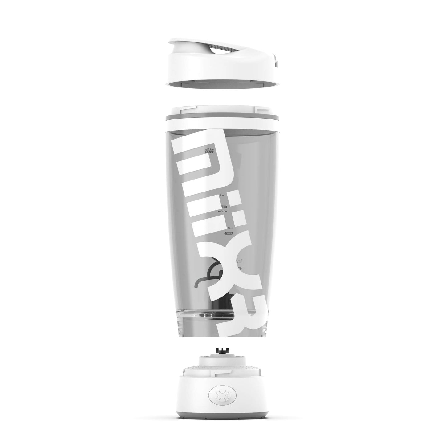 Promixx Bottiglia Originale Shaker - Alimentato a Batteria per Frullati di Proteine Lisci - Senza BPA, Tazza da 600ml (Bianco)