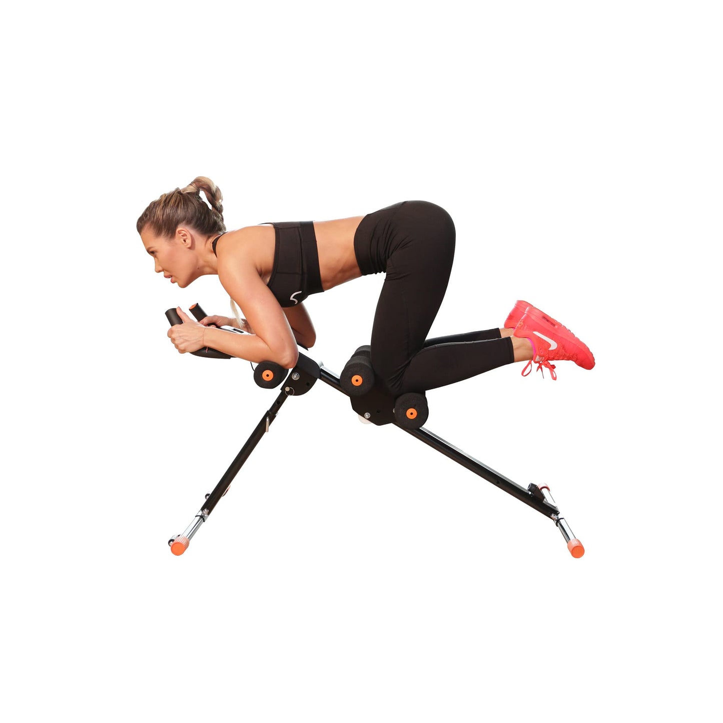 TechFit Panca Multifunzione Total Trainer - Rivoluzionario Panca Addominali, Pieghevole, Ideale per Muscoli Addominali, Vita, Schiena, Spalle, Gambe, Supporto Addome Fermo, Piattaforma di Resistenza