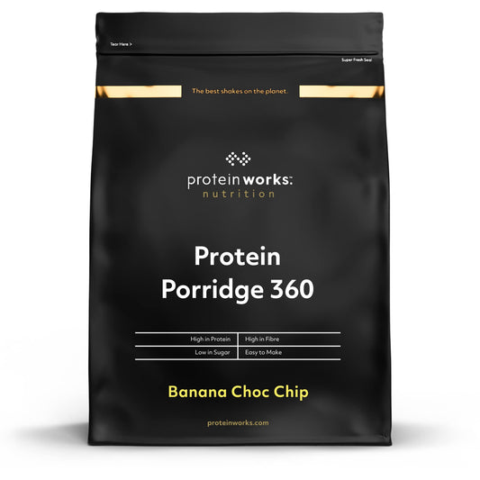 The Protein Works Porridge Proteico 360 | Basso Contenuto di Zuccheri, Ricco di Fibre, Vitamine E Minerali | Banana E Pepite di Cioccolato, 1 kg, 1000 unità