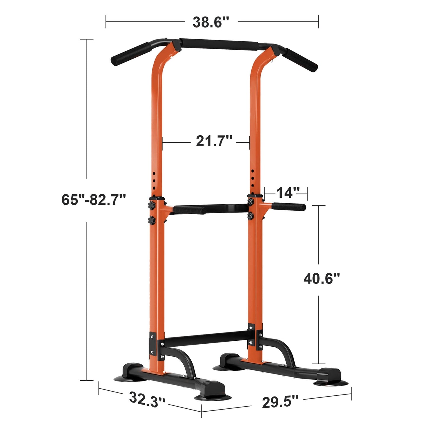 SogesHome Power Tower Stazione Multifunzionale Professionale Barra per Esercizi a Torre per Esercizi di Allenamento a casa e Palestra 75 x 82 x 165-210 cm