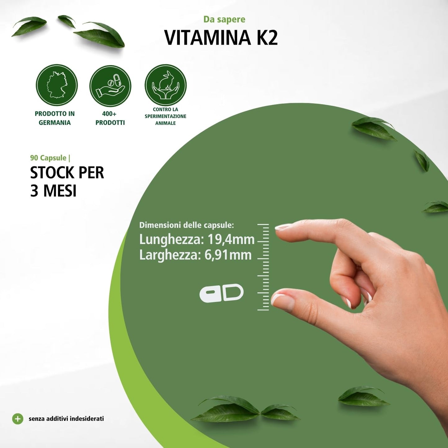 Fairvital | Vitamina K2 100mcg, menachinone naturale, MK-7, vegan, 90 capsule