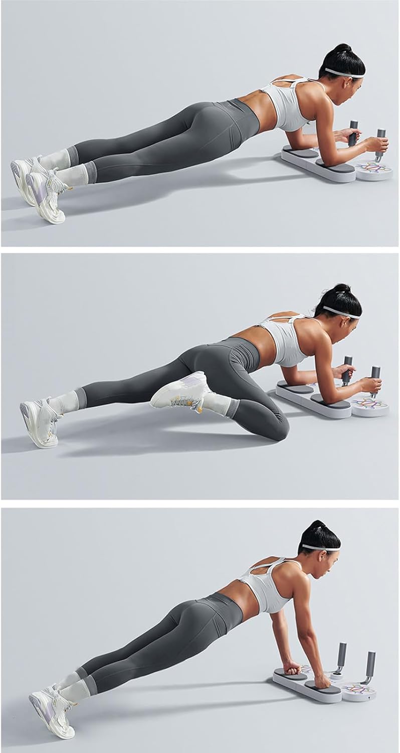 Plank Board Core Trainer, Timer Ad Angolo Regolabile Plank Push Up Trainer per Il Fitness (Grigio)