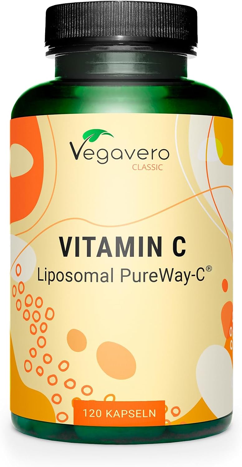 Vitamina C Liposomiale | Dosaggio Ottimale | Pureway-C™ | Alta Biodisponibilità | Acido Ascorbico Puro | 120 Capsule | Vegano & Senza Additivi | Vegavero®