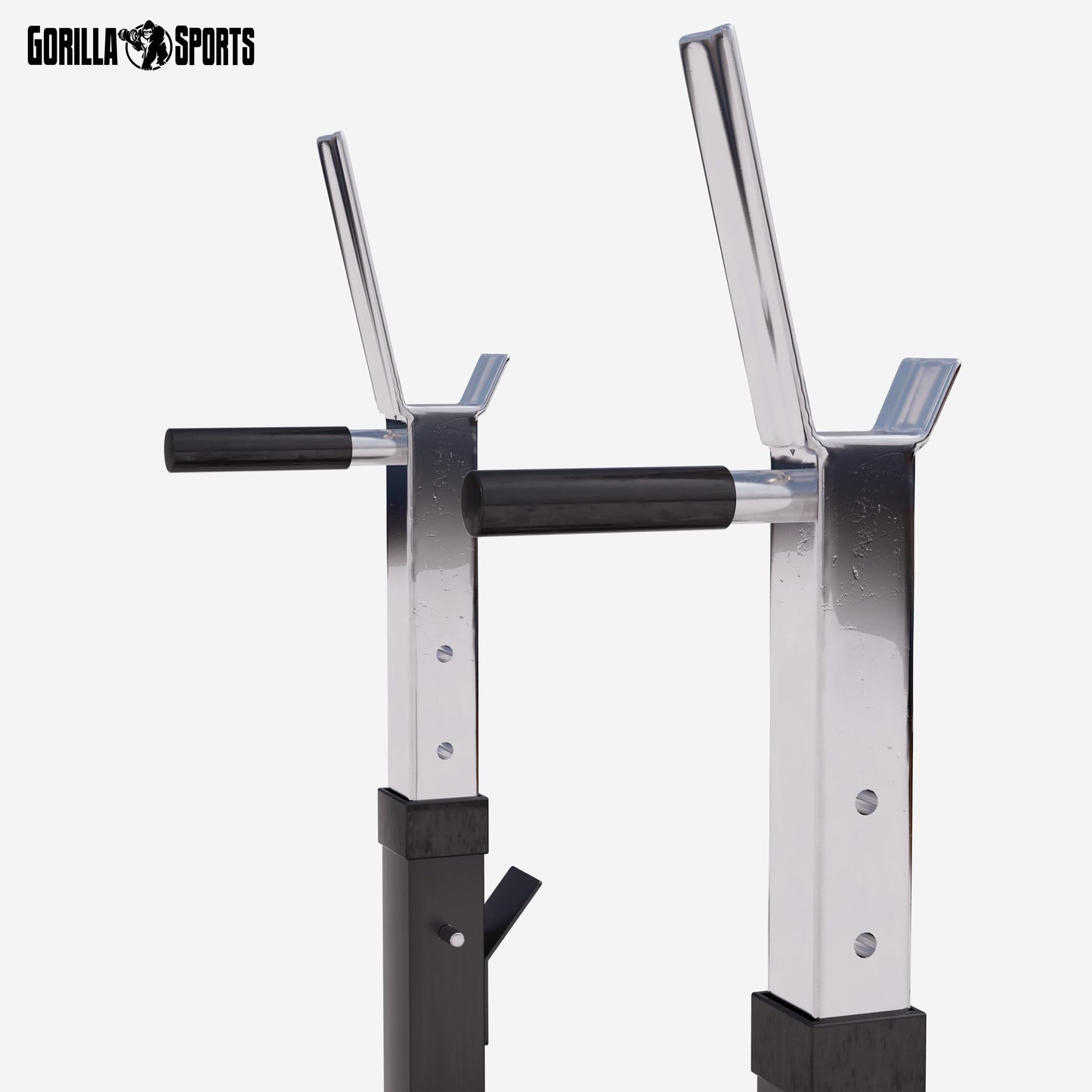 GORILLA SPORTS® Panca Pesi - con Porta Bilanciere, Regolabile e Pieghevole, Carico Max. 200kg, in Altezza, Nera/Bianca - Panca Piatta, Palestra, per Sollevamento, Multifunzione, Allenamento, Fitness