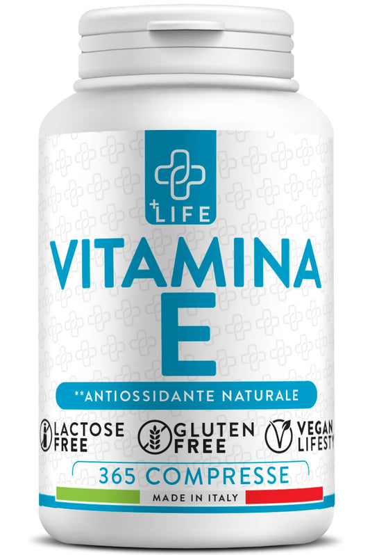 Vitamina E Pura 365 Dosi PiuLife® 60mg Per Compressa 89UI, Integratore Vitamina E Per Viso Pelle, Occhi Vista, Vitamine Per Capelli, Benessere Antiossidanti Integratori