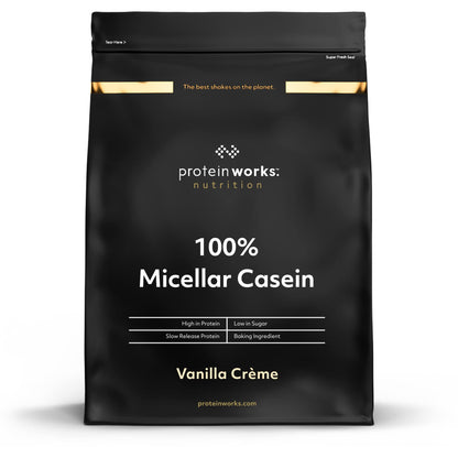 Caseina Micellare 100% Proteine In Polvere THE PROTEIN WORKS | Frullato Proteico A Rilascio Lento | Aminoacidi | Supporta Il Recupero | Panna & Fragole, 500 g