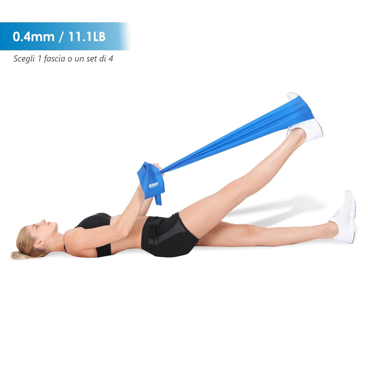 Banda Elastica [Singola o Set di 4 Fasce] | 1,2m/2m Elastici Fitness per Fisioterapia ed Esercizio | Bande di Resistenza | Bande Elastiche per Yoga e Pilates