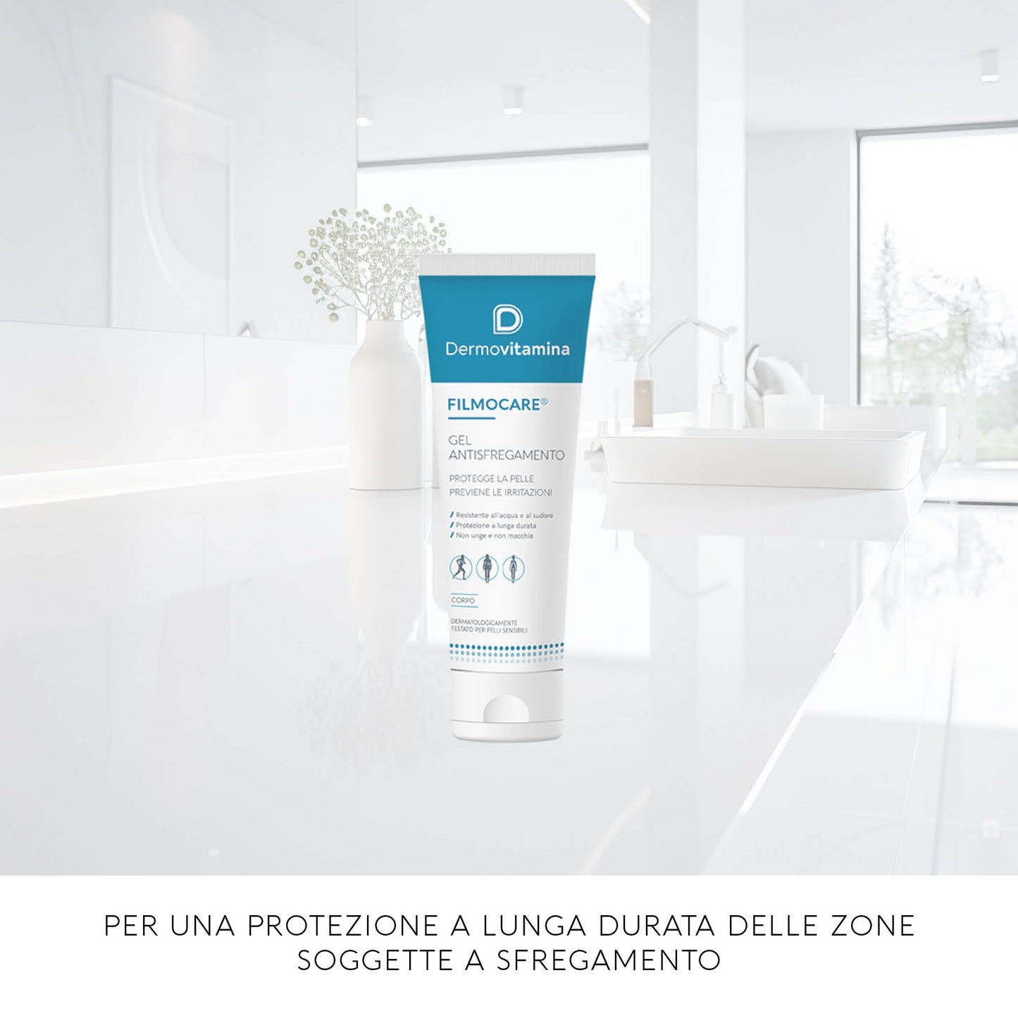 Dermovitamina Filmocare Antisfregamento 100 ml, Gel antisfregamento indicato per chi pratica sport, per i soggetti in sovrappeso e per le persone anziane o lungodegenti