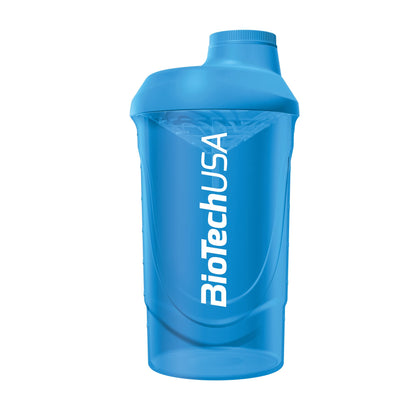 BioTechUSA Wave Shaker | Bottiglia shaker | 100% a prova di perdite | Miscelazione migliorata | Durevole e sicura | Facile da usare e da pulire, 600 ml, Ciano