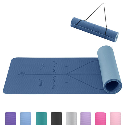 Good Nite Tappetino da yoga da 6 mm, in TPE, antiscivolo, per fitness, pilates, allenamento, yoga, pilates, allenamento, 183 x 61 x 0,6 cm