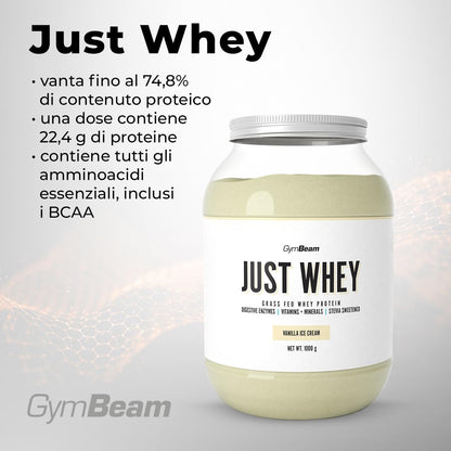 GymBeam Just Whey, Proteine in Polvere Multicomponente da Siero di Latte, Concentrato e Idrolizzato, 22,4g Proteine per Dose, con BCAA e Amminoacidi Essenziali (1000 g, Chocolate Milkshake)