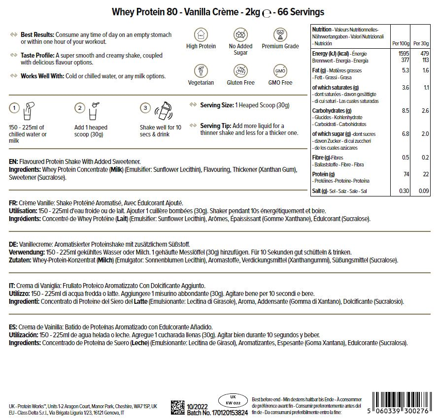 THE PROTEIN WORKS Proteine Whey 80 (Concentrate) In Polvere | 82% Di Proteine | Frullato Proteico Povero Di Zuccheri | Caramello Salato Intenso | 500g